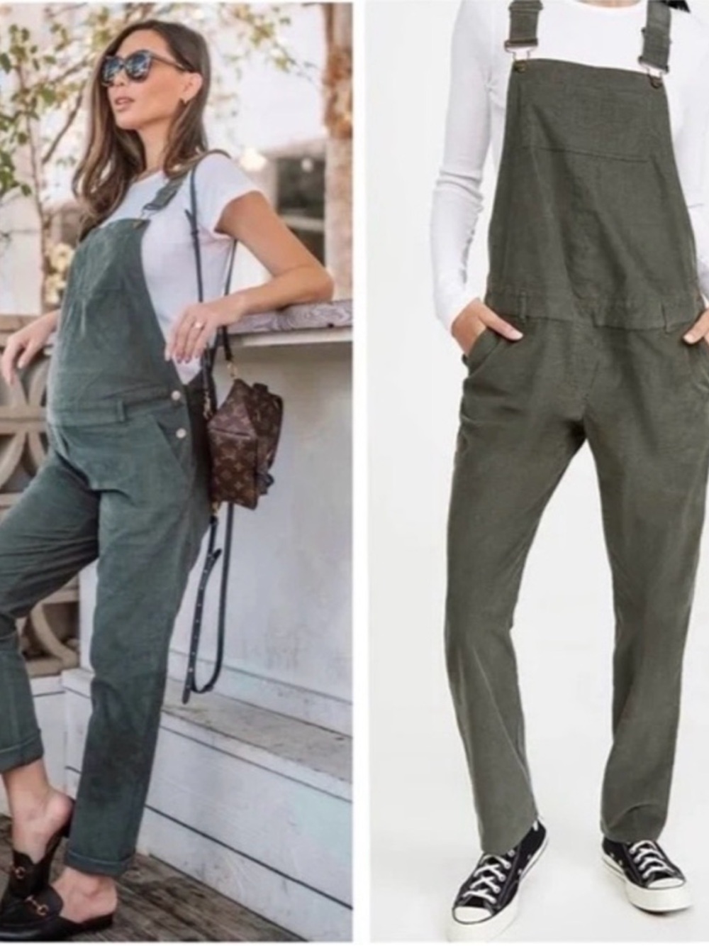 Hatch Olive Green Corduroy Overall Jumpsuit